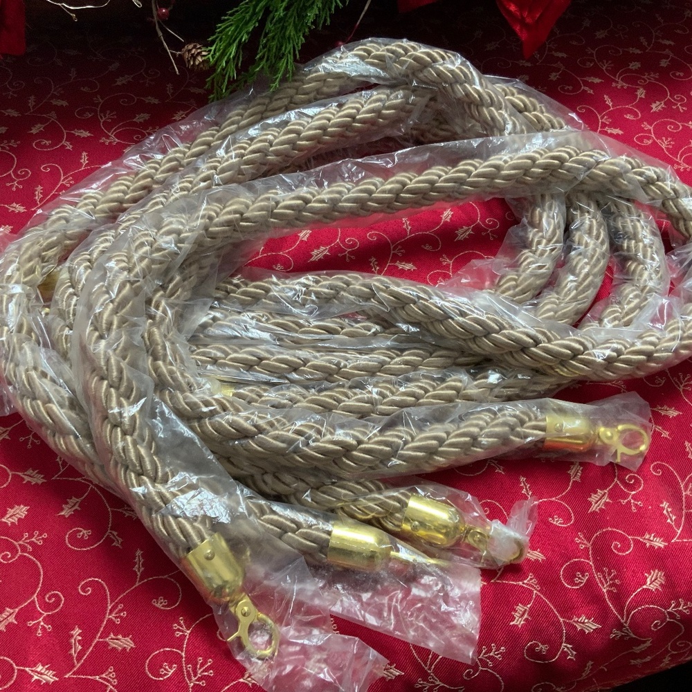 4 Pcs Braided Rope with Hooks for Barrier